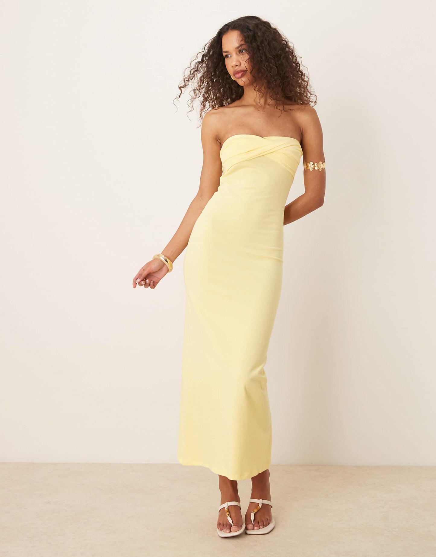 Bandeau With Twist Bust Detail Midaxi Dress