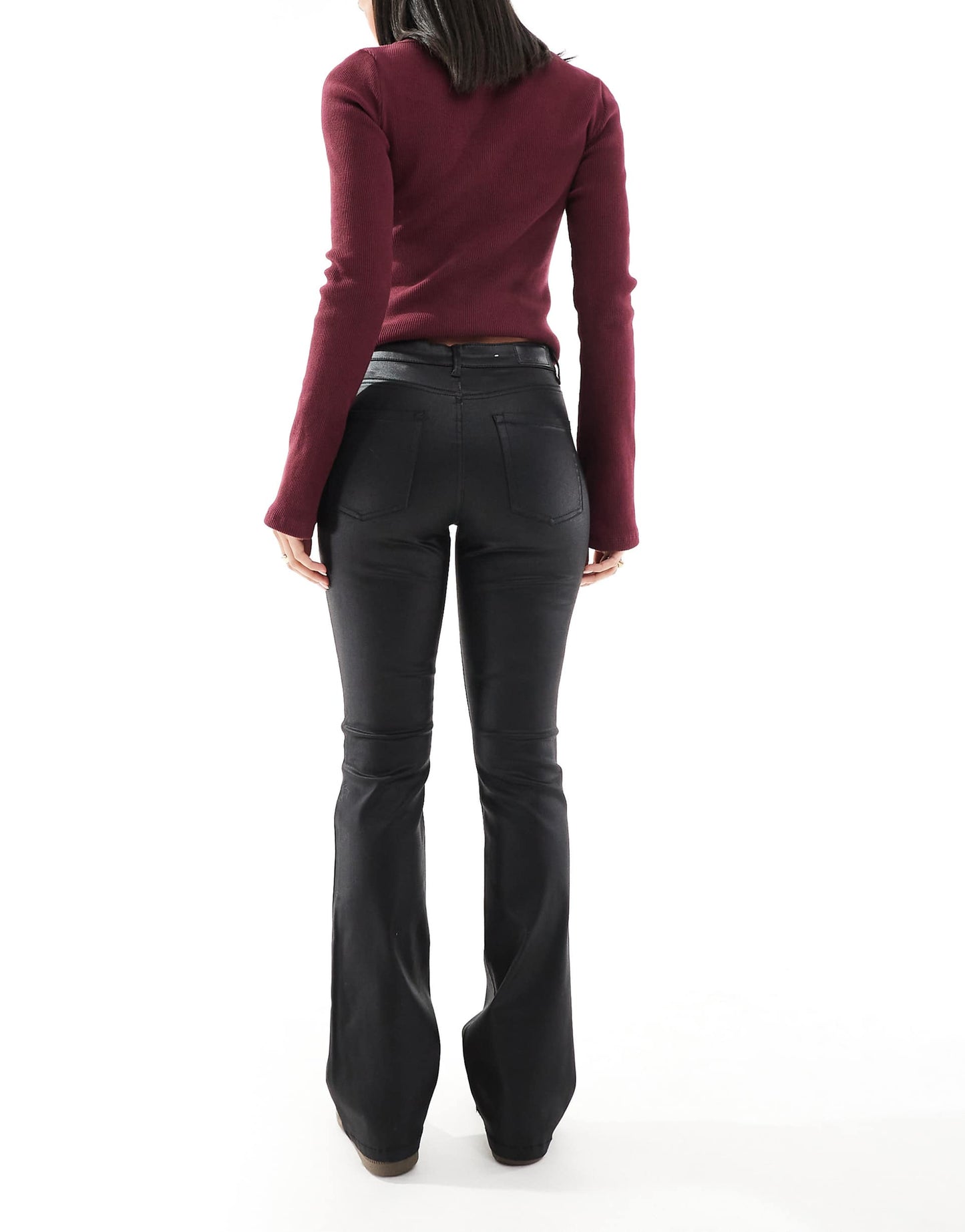Flash Coated Kick Flare Jeans
