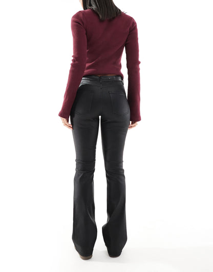 Flash Coated Kick Flare Jeans