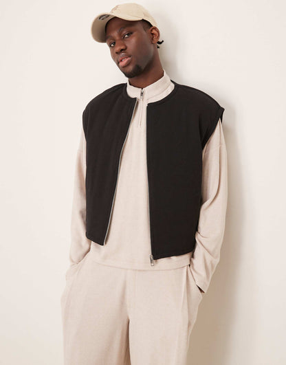 Oversized Cropped Heavyweight Wadded Gilet
