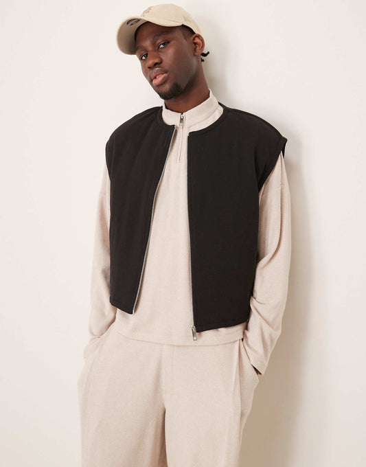 Oversized Cropped Heavyweight Wadded Gilet