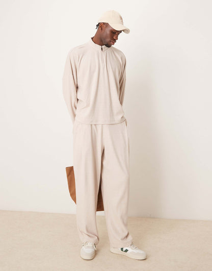 Co-Ord Super Oversized Boxy Funnel Neck Twill Sweatshirt