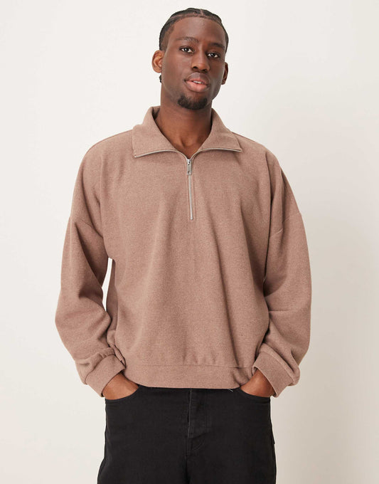 Super Oversized Boxy Funnel Neck Sweatshirt