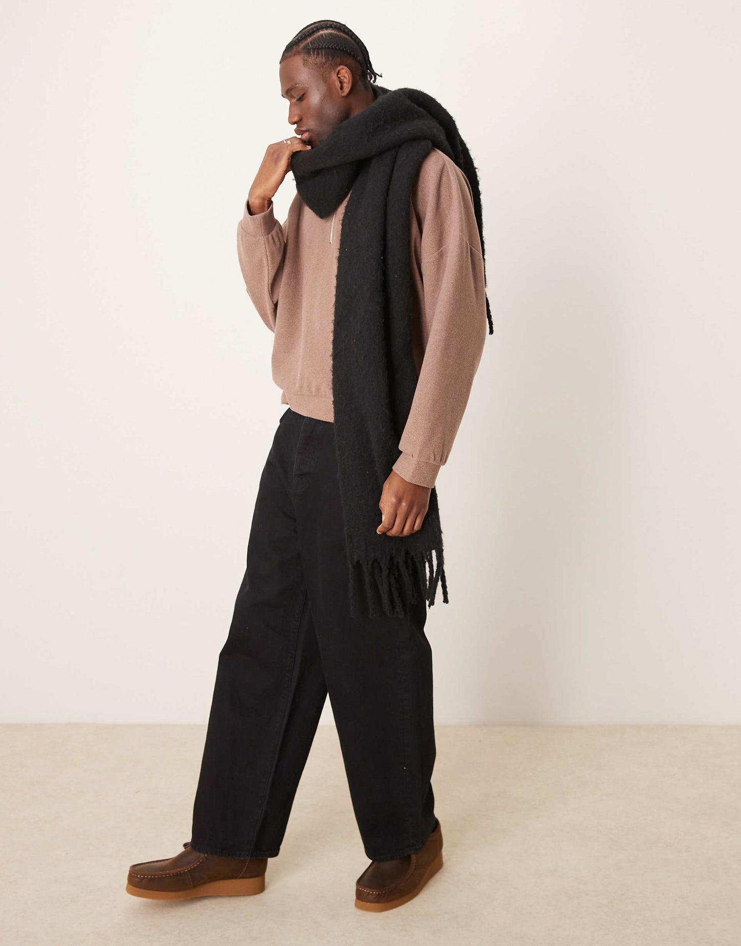 Super Oversized Boxy Funnel Neck Sweatshirt