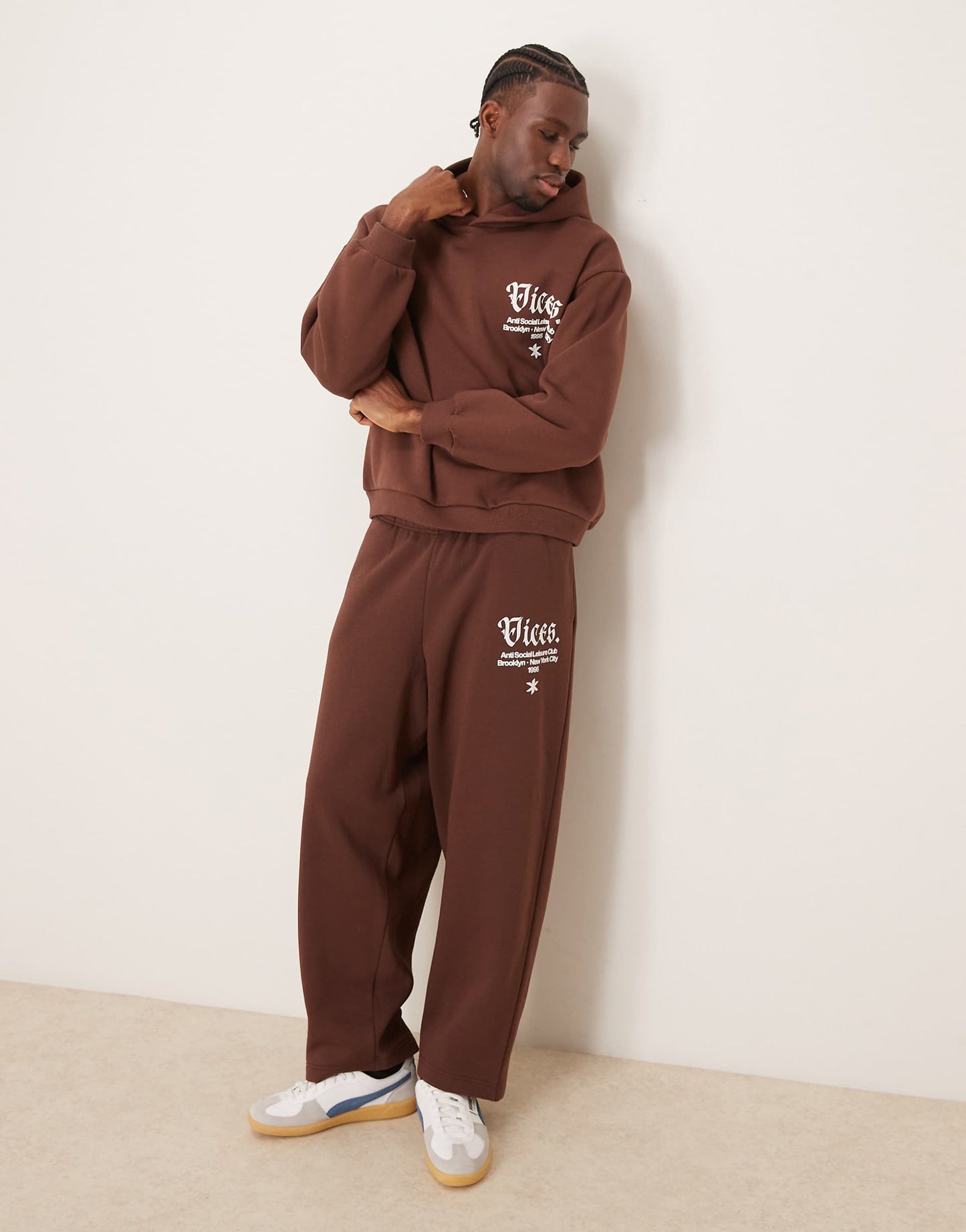 Co-Ord Super Oversized Hoodie With Chest And Hood Print