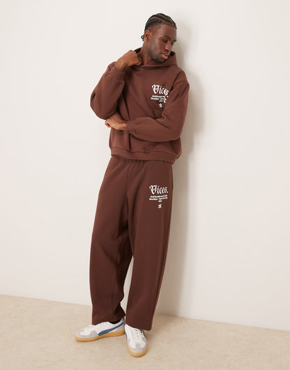 Co-Ord Super Oversized Hoodie With Chest And Hood Print