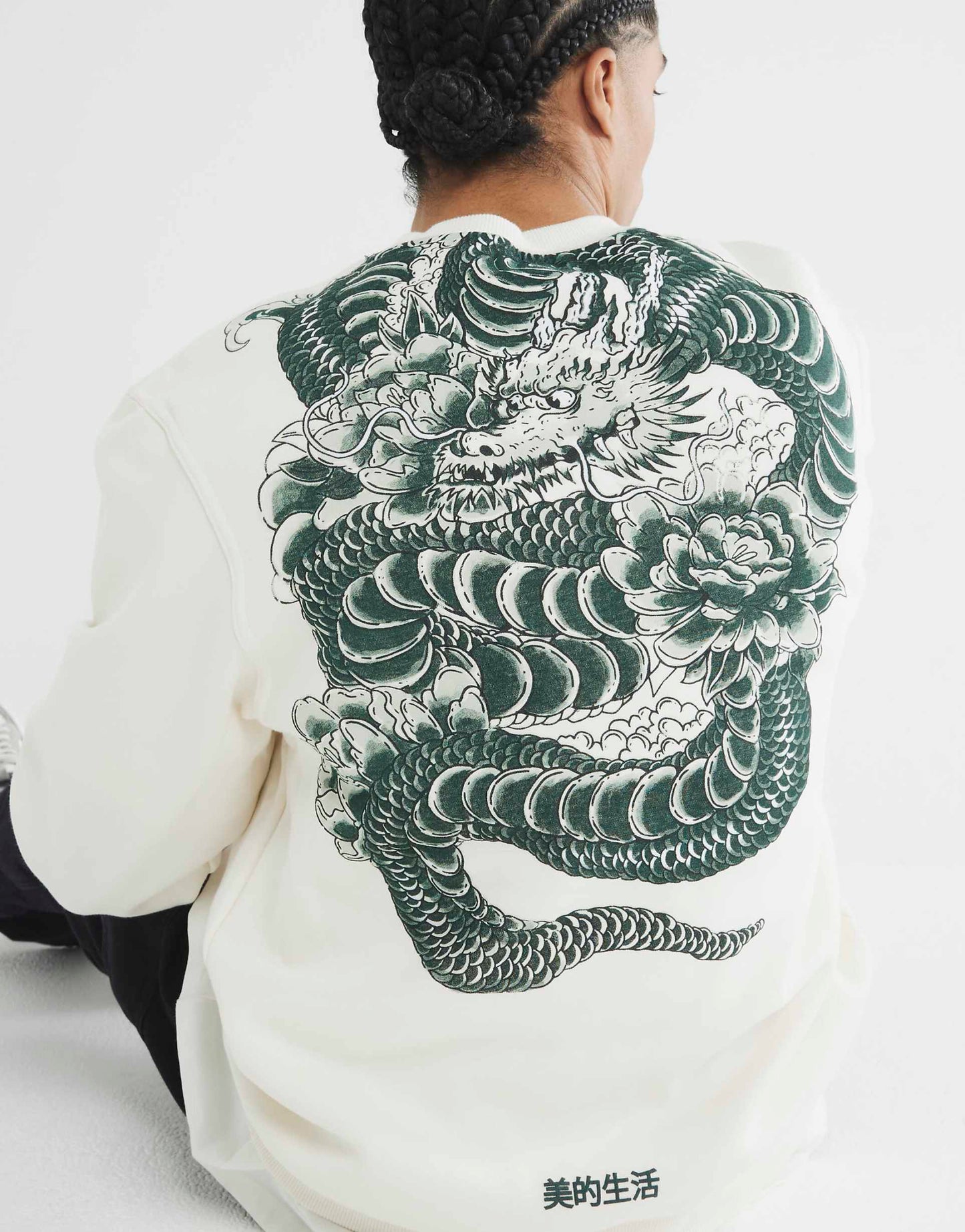 Regular Fit Japanese Dragon Sweatshirt