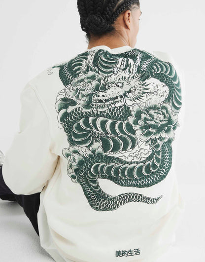 Regular Fit Japanese Dragon Sweatshirt