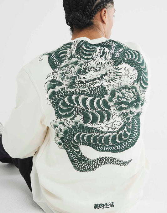 Regular Fit Japanese Dragon Sweatshirt