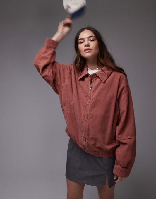 Cord Zip Through Jacket