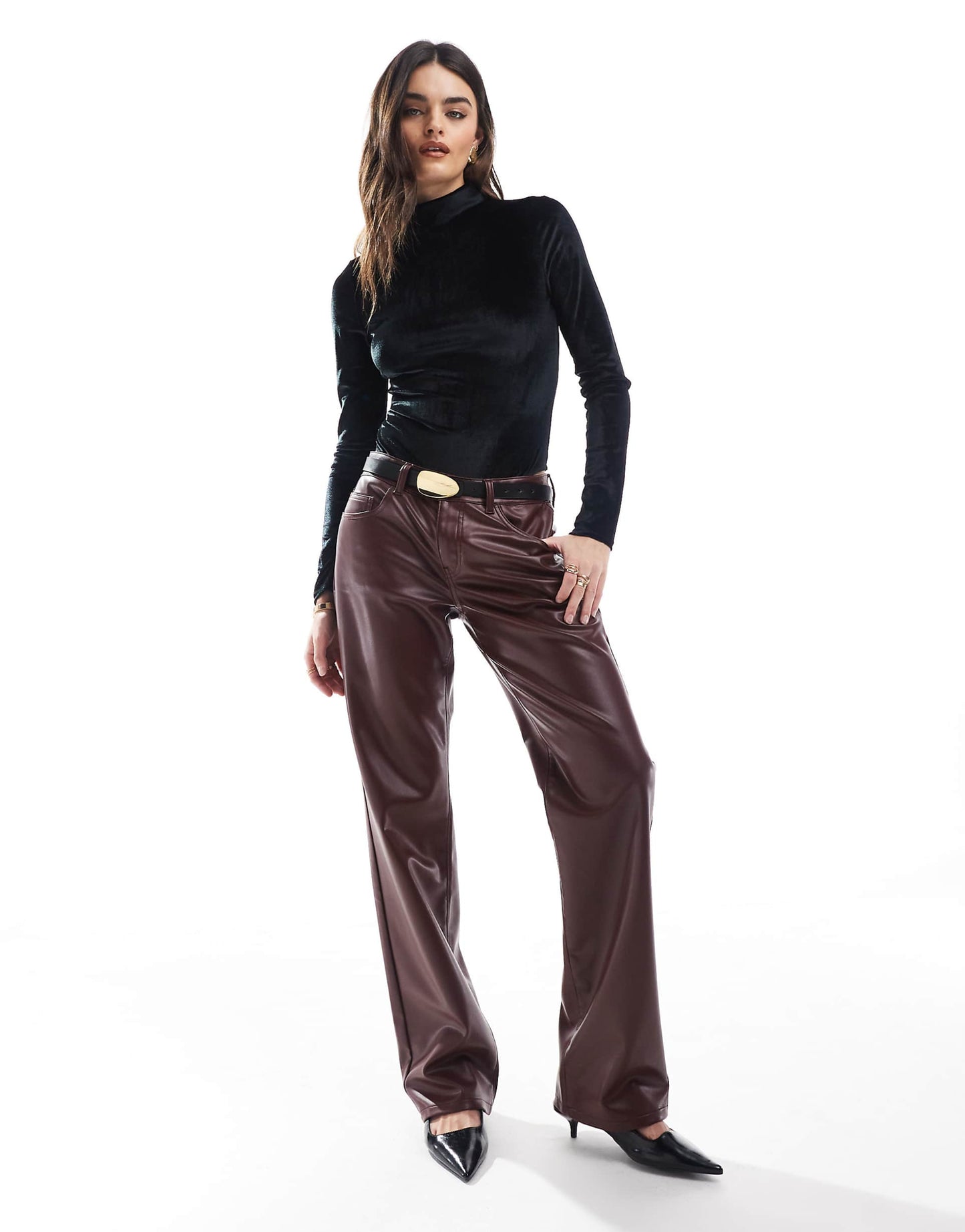Roll Neck Velvet Bodysuit