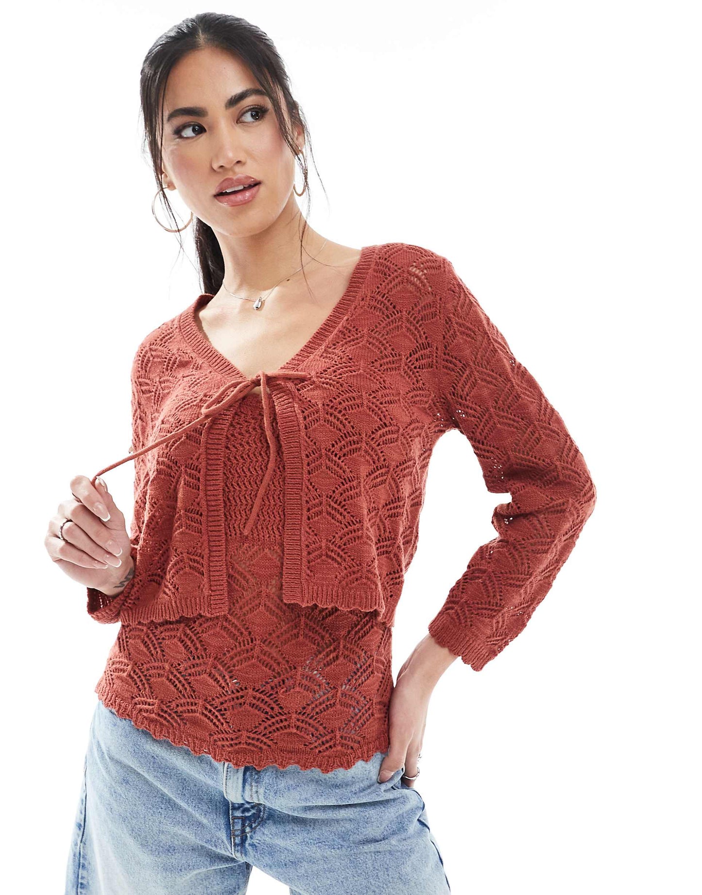 Crochet Cami Top And Cardigan Set