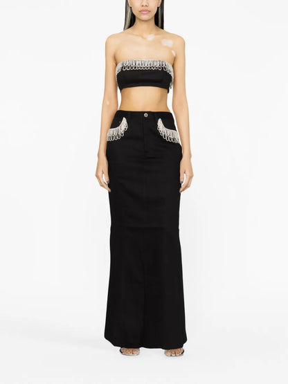 Crystal-Embellished Bandeau Top