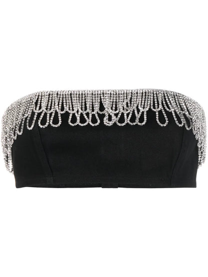 Crystal-Embellished Bandeau Top