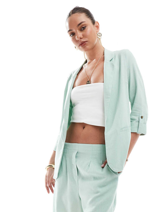 Linen Touch Tailored Blazer Co-Ord