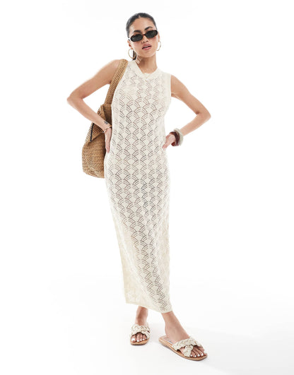 Crochet Knitted Midi Dress