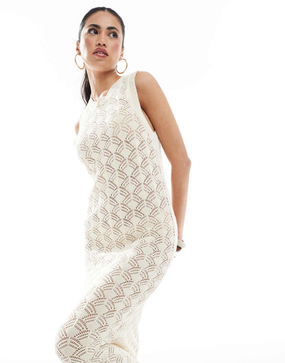 Crochet Knitted Midi Dress