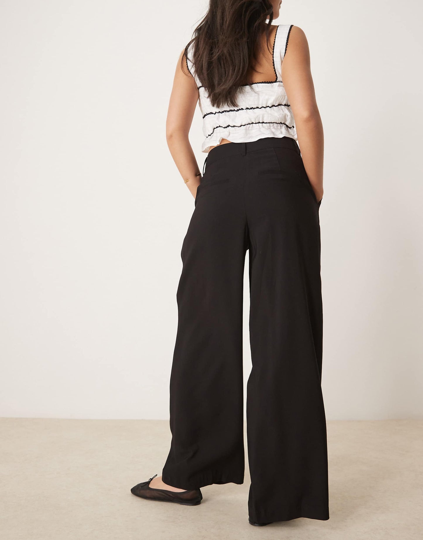 High Waisted Pleat Front Trousers