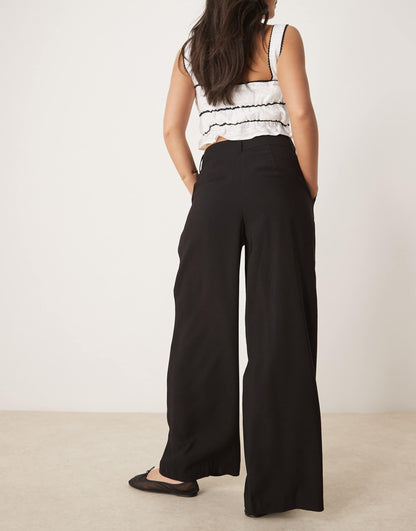 High Waisted Pleat Front Trousers