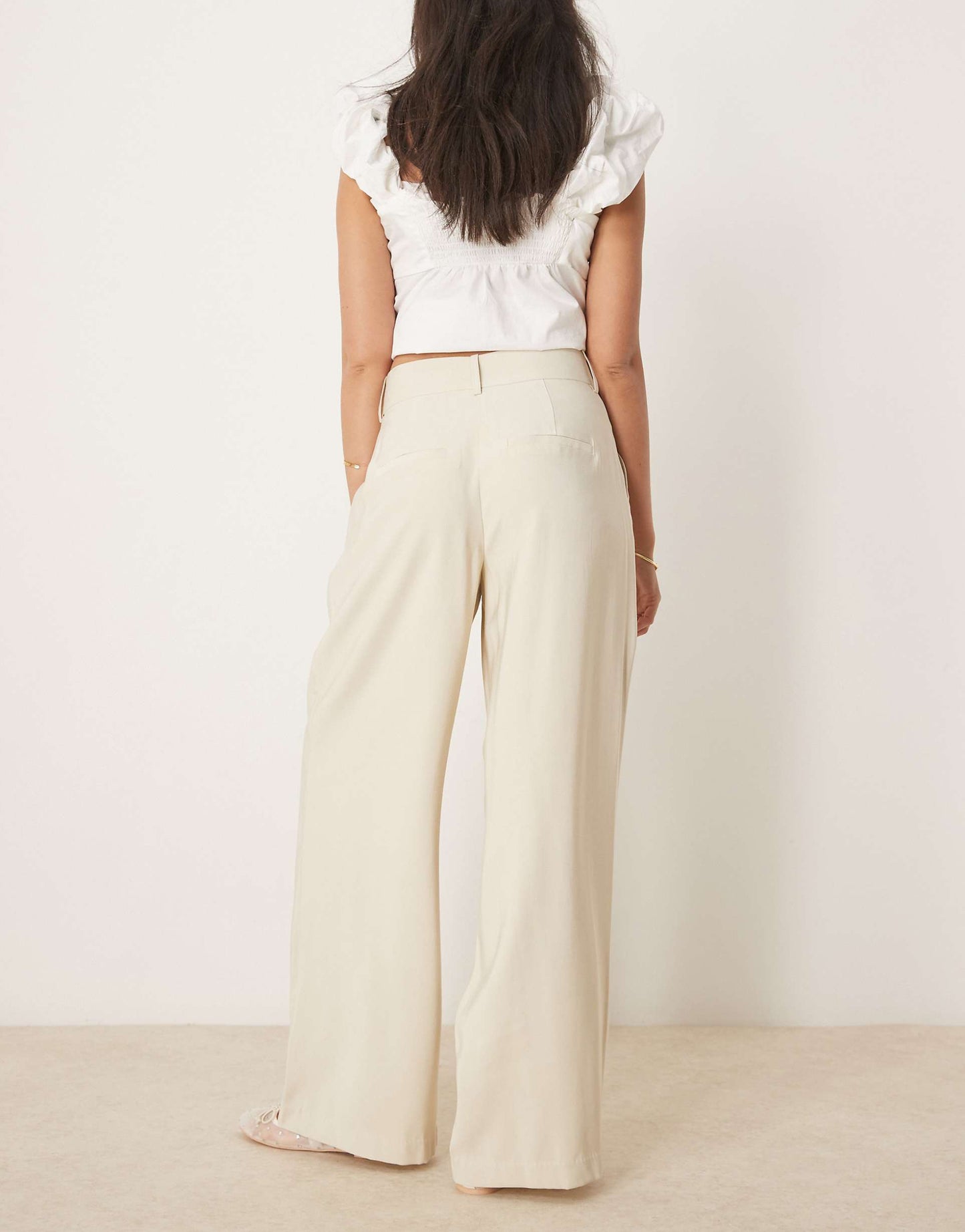 High Waisted Pleat Front Trousers