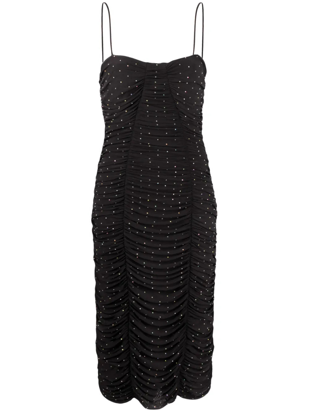 Crystal-Embellishment Ruched Dress
