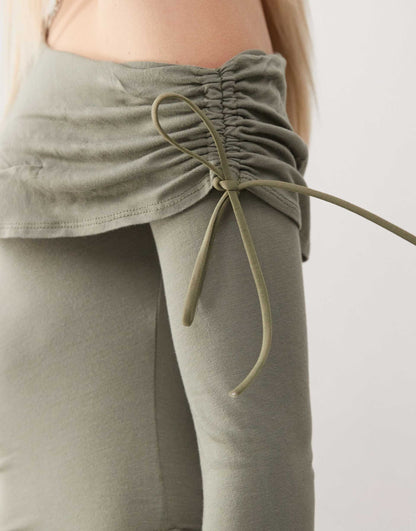 Asymmetric Long Sleeve Bow Detail Top