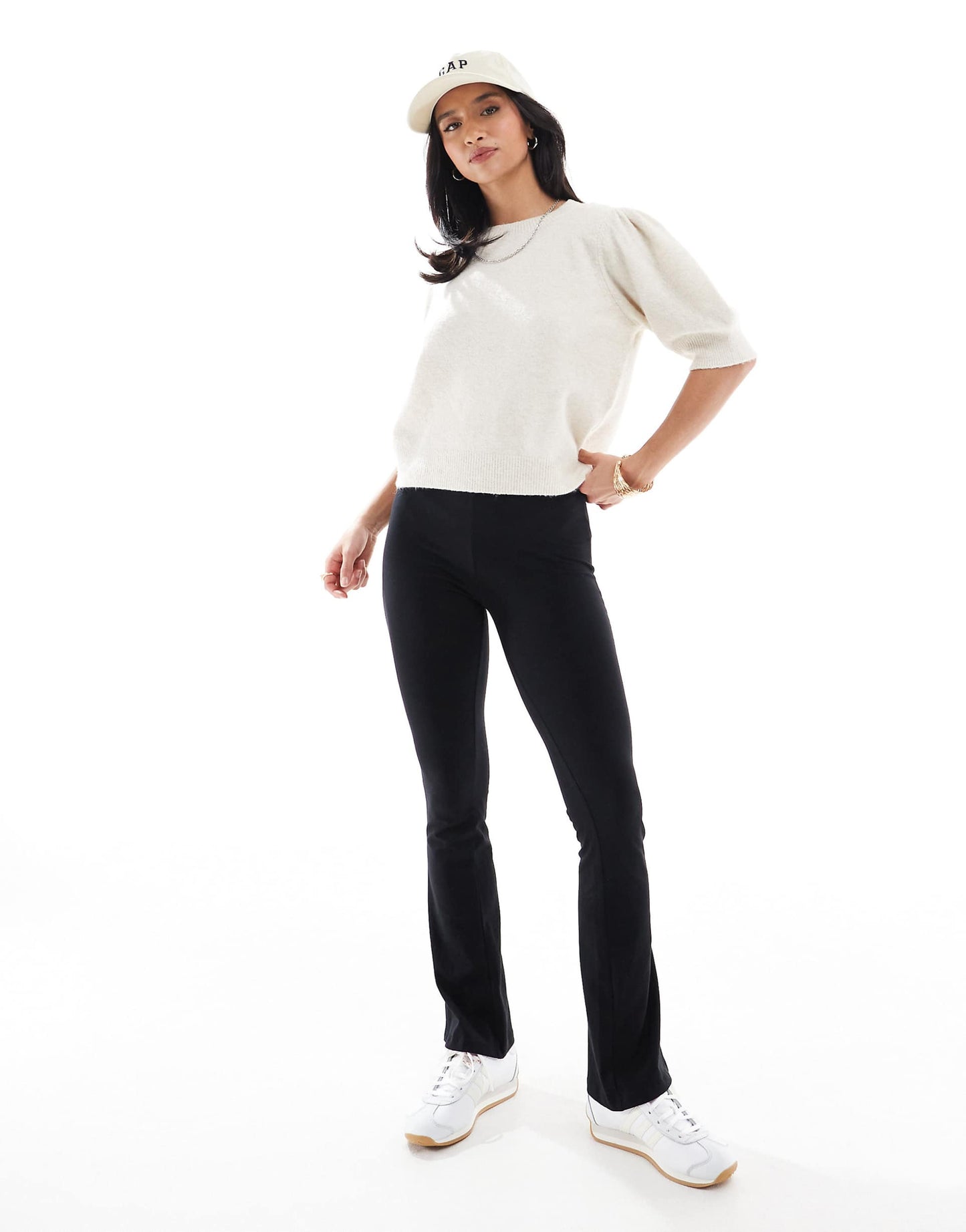 Petite Knitted Puff Sleeve T-Shirt