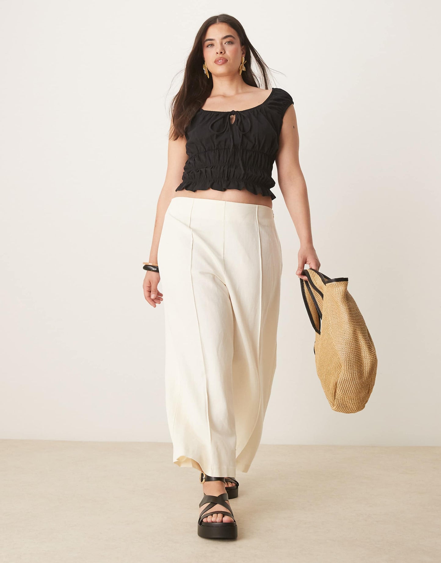 Curve Milkmaid Short Sleeve Top