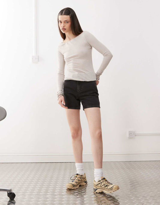 Eya High Waisted Denim Shorts