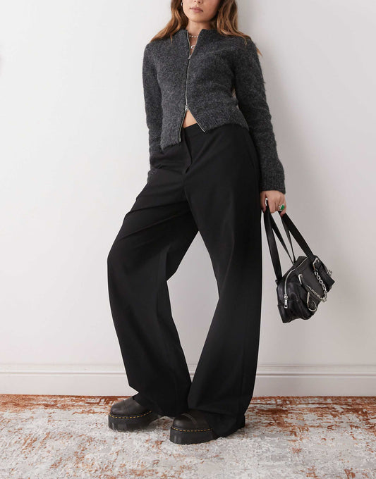 Wide Leg Tailored Trousers