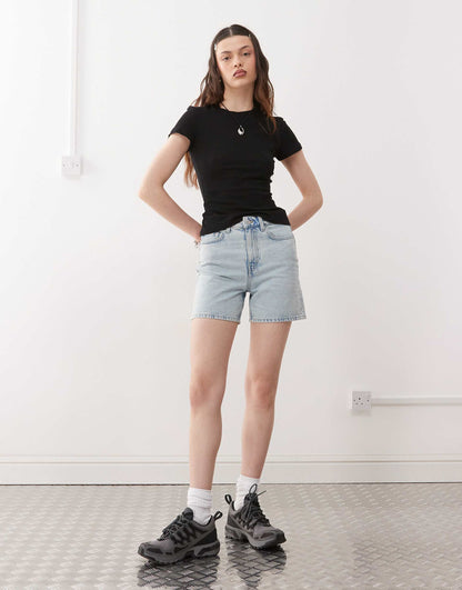 Eya High Waisted Denim Shorts