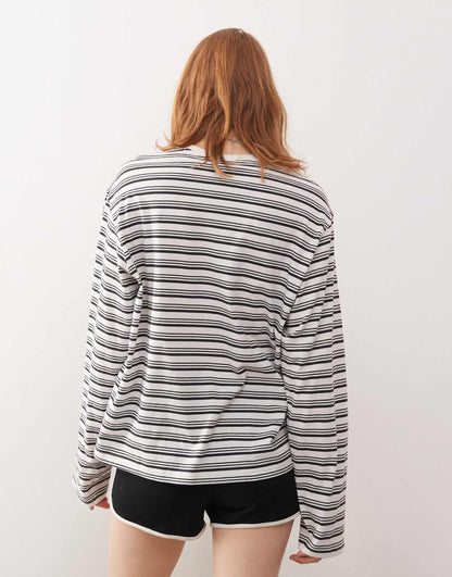 Danya Striped Boxy Long Sleeve T-Shirt