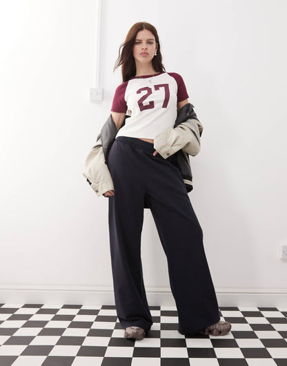 Loose Fit Heavy Weight Jersey Wide Leg Joggers