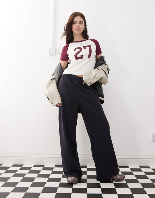 Loose Fit Heavy Weight Jersey Wide Leg Joggers