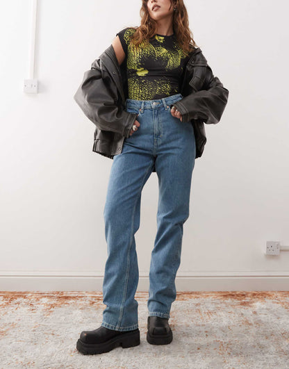 Rowe Extra High Waist Straight Leg Jeans