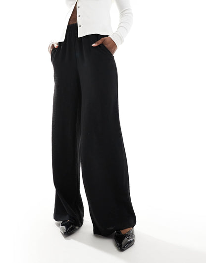 Elasticated Waistband Wide Leg Trouser