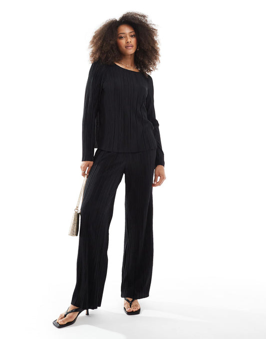Plisse Wide Leg Trouser Co-Ord