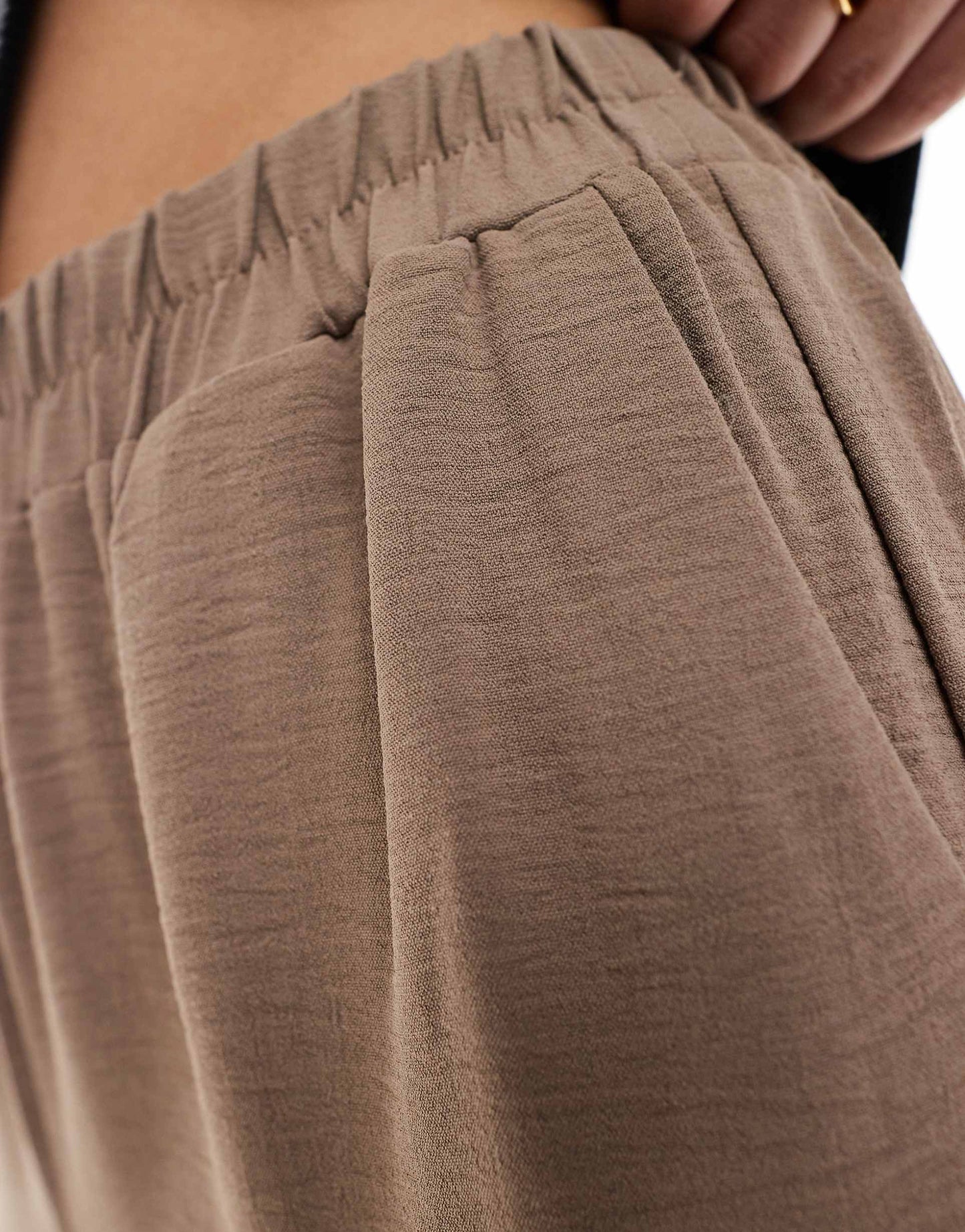 Elasticated Waistband Wide Leg Trouser