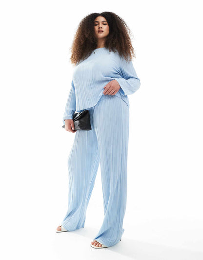 Curve Plisse Wide Leg Trouser Co-Ord