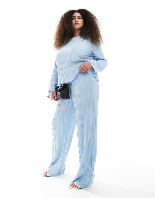 Curve Plisse Wide Leg Trouser Co-Ord