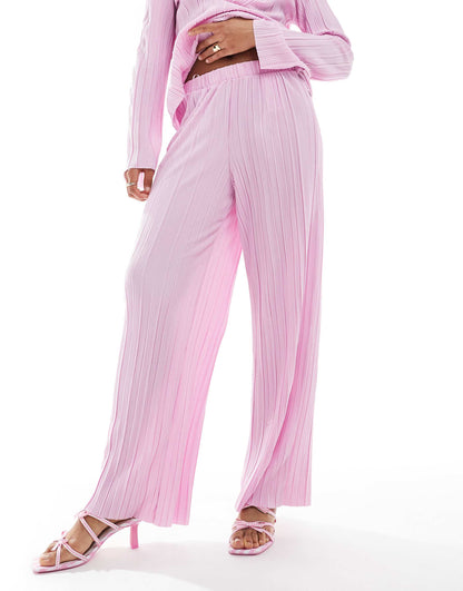 Plisse Wide Leg Trouser Co-Ord
