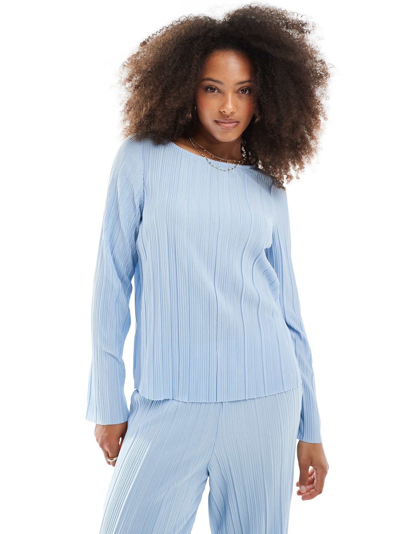 Plisse Long Sleeve Top Co-Ord