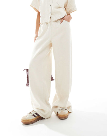 Textured Twill Wide Leg Trouser Co-Ord