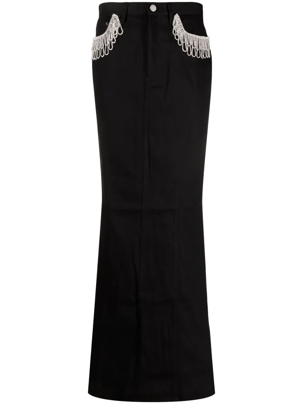 Crystal-Embellished Straight Skirt