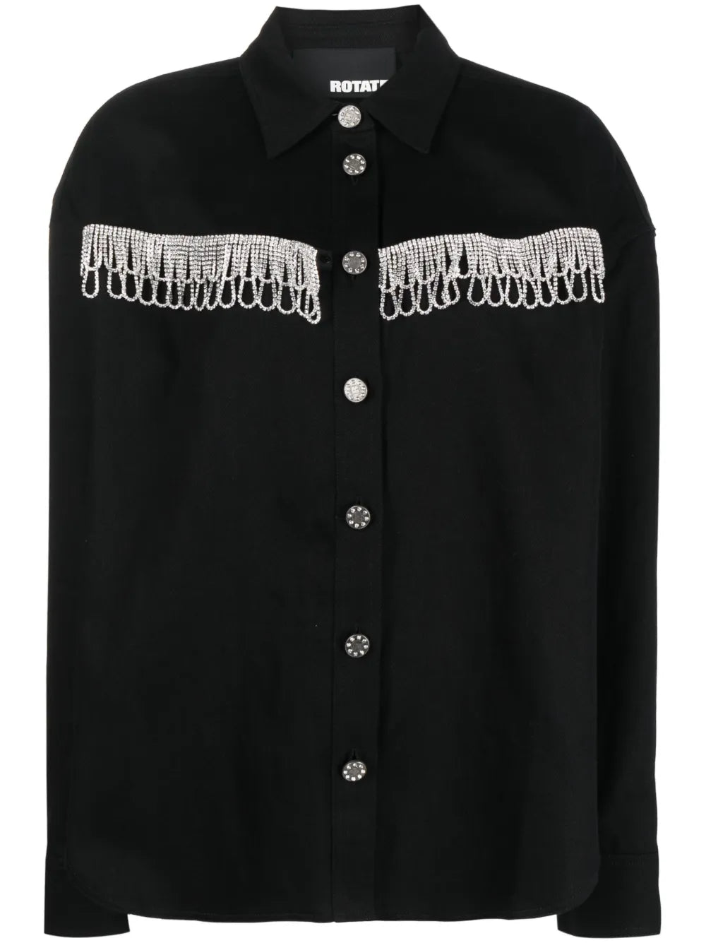 Crystal-Embellished Long-Sleeve Shirt