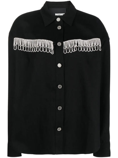 Crystal-Embellished Long-Sleeve Shirt