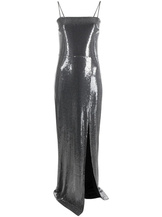 Sequin-Embellished Long Dress