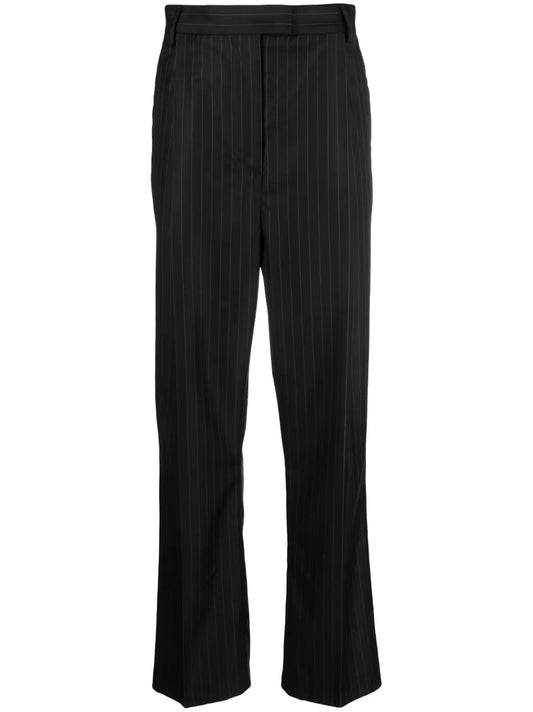 Pinstripe-Print Tailored Trousers