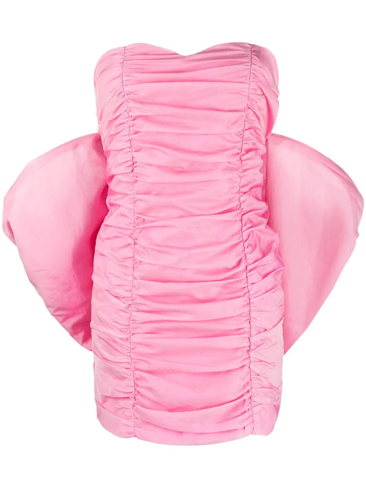 Bow-Embellished Ruched Minidress