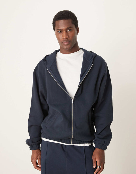 Oversized Zip Through Hoodie With Seam Detail